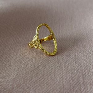 Anillo ajustable ovalado, dorado