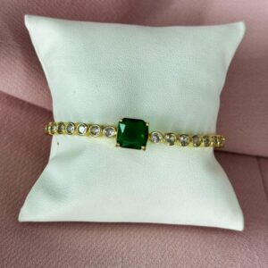 Brazalete de cristales con piedra verde