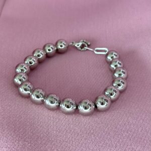 Pulsera de balines, plateado (10mm)