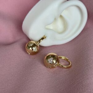 Argolla de balín de corazón con brillo