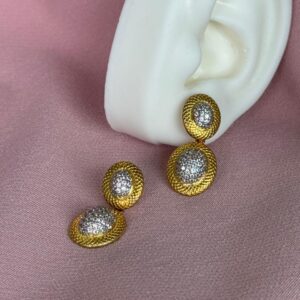 Aretes Topos de dorado y plateado con brillo