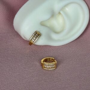 Argollas minis con brillo, dorado