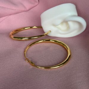 Argolla maxi dorado liso y fino