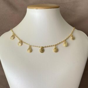 Collar, Gargantilla de concha, dorado