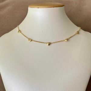 Collar, Gargantilla de corazón, dorado