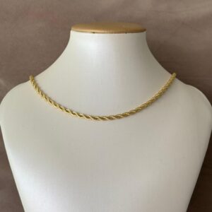 Collar, Gargantilla de cadena pequeña entorchada dorado