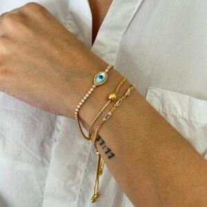 Pulsera ajustable de ojo, dorado