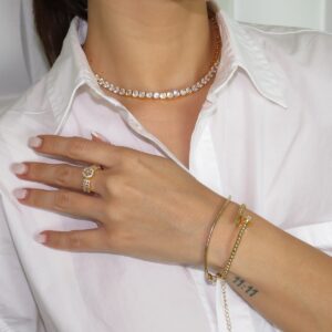 Pulsera ajustable de cadena plana dorada