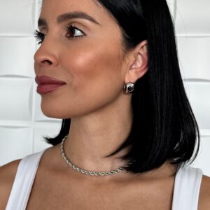 Collar, Gargantilla de cadena pequeña entorchada plateada